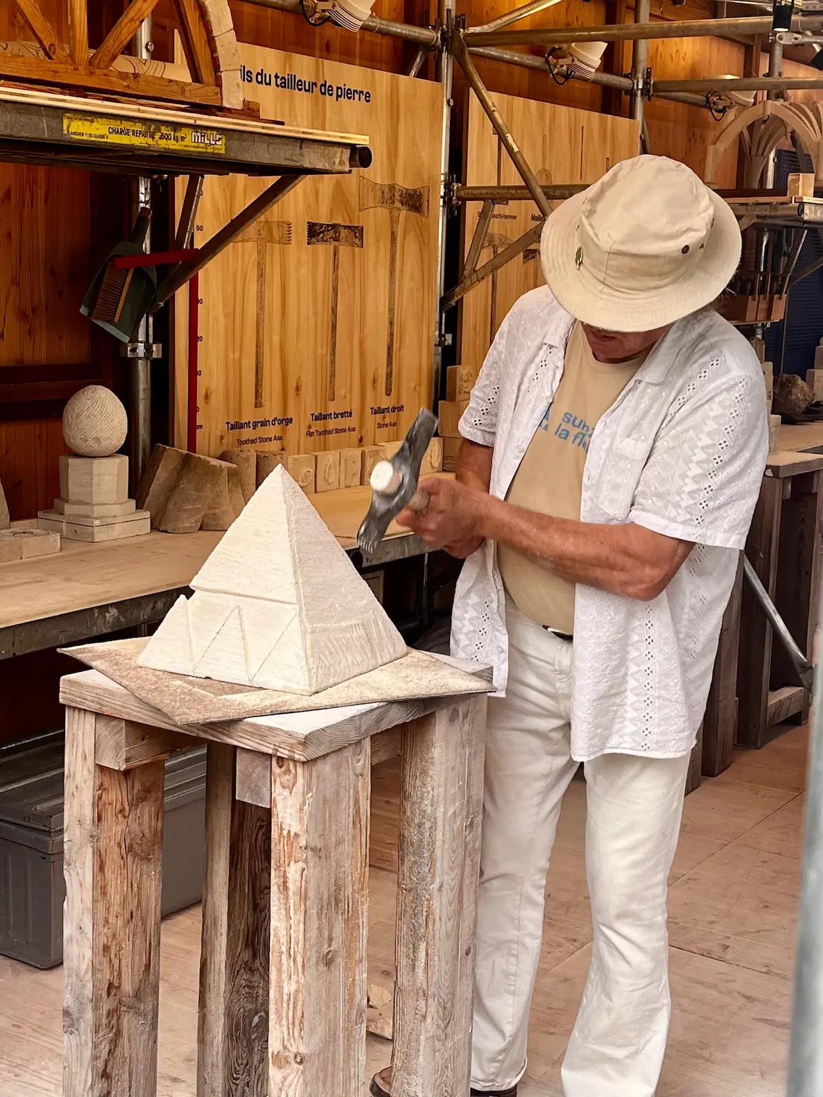 A stonemason at work at the Basilica of Saint-Denis